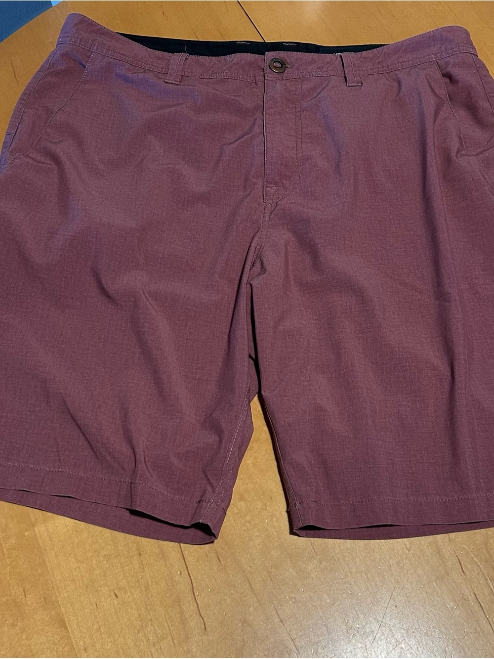 Volcom Men's Flat Front Shorts in Burgundy